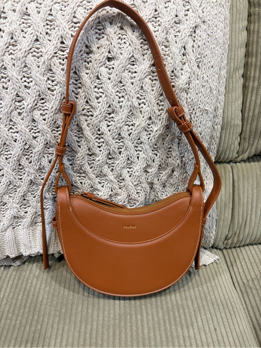 Women’s Numero Dix Crescent Shoulder Bag in Tan Brown